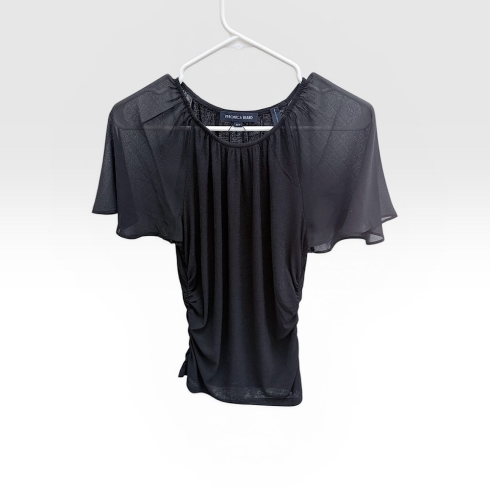 Veronica Beard Arisa chiffon-sleeve t-shirt